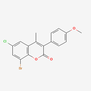 molecular formula C17H12BrClO3 B3041631 8-Bromo-6-chloro-3-(4 inverted exclamation mark -methoxyphenyl)-4-methylcoumarin CAS No. 332104-24-2