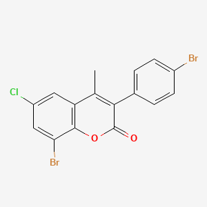 8-Bromo-3-(4-bromophenyl)-6-chloro-4-methylchromen-2-one