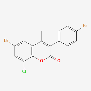 molecular formula C16H9Br2ClO2 B3041644 6-Bromo-3-(4 inverted exclamation mark -bromophenyl)-8-chloro-4-methylcoumarin CAS No. 332104-46-8