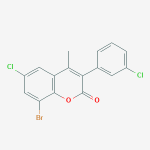 molecular formula C16H9BrCl2O2 B3041649 8-Bromo-6-chloro-3-(3 inverted exclamation mark -chlorophenyl)-4-methylcoumarin CAS No. 332104-53-7
