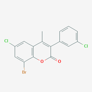 8-Bromo-6-chloro-3-(3-chlorophenyl)-4-methylchromen-2-one