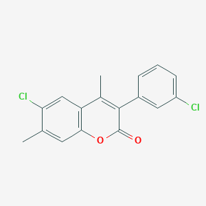 molecular formula C17H12Cl2O2 B3041652 6-Chloro-3-(3 inverted exclamation mark -chlorophenyl)-4,7-dimethylcoumarin CAS No. 332104-59-3