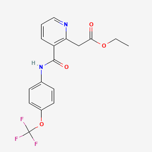 molecular formula C17H15F3N2O4 B3041675 Ethyl 2-(3-{[4-(trifluoromethoxy)anilino]carbonyl}-2-pyridinyl)acetate CAS No. 338392-13-5