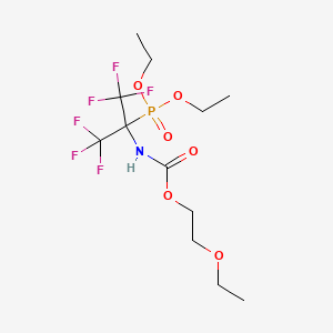 molecular formula C12H20F6NO6P B3041695 Diethyl [1-{[(2-ethoxyethoxy)carbonyl]amino}-2,2,2-trifluoro-1-(trifluoromethyl)ethyl]phosphonate CAS No. 340031-52-9