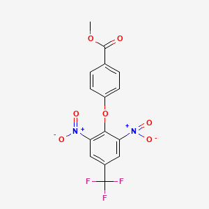 molecular formula C15H9F3N2O7 B3041707 Methyl 4-[2,6-dinitro-4-(trifluoromethyl)phenoxy]benzenecarboxylate CAS No. 341967-63-3
