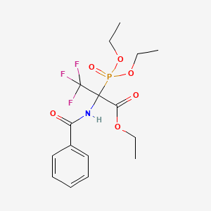 molecular formula C16H21F3NO6P B3041755 Ethyl 2-(benzoylamino)-2-(diethoxyphosphoryl)-3,3,3-trifluoropropanoate CAS No. 355156-62-6
