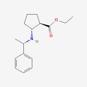 molecular formula C16H23NO2 B3041770 Ethyl (1R,2R)-2-[[(S)-1-Phenylethyl]amino]cyclopentanecarboxylate CAS No. 359586-67-7