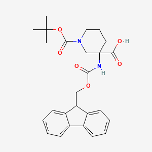 molecular formula C26H30N2O6 B3041794 1-Boc-3-Fmoc-amino-3-piperidinecarboxylic acid CAS No. 368866-21-1