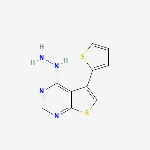 molecular formula C10H8N4S2 B3041903 4-Hydrazino-5-thien-2-ylthieno[2,3-d]pyrimidine 