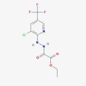 molecular formula C10H9ClF3N3O3 B3041978 Ethyl 2-{2-[3-chloro-5-(trifluoromethyl)-2-pyridinyl]hydrazino}-2-oxoacetate CAS No. 446276-05-7