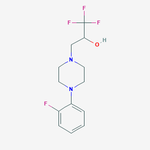 molecular formula C13H16F4N2O B3041992 1,1,1-Trifluoro-3-[4-(2-fluorophenyl)piperazino]-2-propanol CAS No. 453557-80-7
