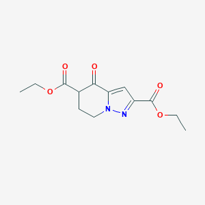 molecular formula C13H16N2O5 B3042004 4-Oxo-4,5,6,7-tetrahydro-pyrazolo[1,5-a]pyridine-2,5-dicarboxylic acid diethyl ester CAS No. 459157-16-5