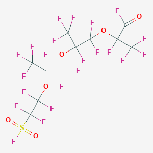 molecular formula C11F22O6S B3042009 2,3,3,3-Tetrafluoro-2-[1,1,2,3,3,3-hexafluoro-2-[1,1,2,3,3,3-hexafluoro-2-(1,1,2,2-tetrafluoro-2-fluorosulfonylethoxy)propoxy]propoxy]propanoyl fluoride CAS No. 4628-44-8