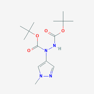 molecular formula C14H24N4O4 B3042036 di-tert-butyl 1-(1-methyl-1H-pyrazol-4-yl)hydrazine-1,2-dicarboxylate CAS No. 477844-84-1