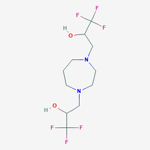 molecular formula C11H18F6N2O2 B3042038 1,1,1-Trifluoro-3-[4-(3,3,3-trifluoro-2-hydroxypropyl)-1,4-diazepan-1-yl]propan-2-ol CAS No. 477847-09-9