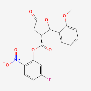 molecular formula C18H14FNO7 B3042063 (5-fluoro-2-nitrophenyl) (3R)-2-(2-methoxyphenyl)-5-oxooxolane-3-carboxylate CAS No. 491861-40-6