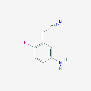 molecular formula C8H7FN2 B3042161 (5-Amino-2-fluoro-phenyl)-acetonitrile CAS No. 519059-10-0