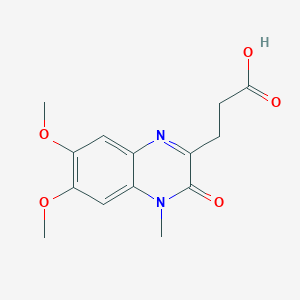 B030422 3-(6,7-Dimethoxy-4-methyl-3-oxo-3,4-dihydro-quinoxalin-2-YL)-propionic acid CAS No. 132788-56-8