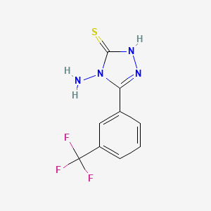 molecular formula C9H7F3N4S B3042243 4-Amino-3-mercapto-5-[3-(trifluoromethyl)phenyl]-4H-1,2,4-triazole CAS No. 537050-10-5