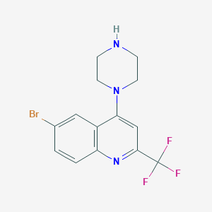 B3042254 1-[6-Bromo-2-(trifluoromethyl)quinol-4-yl]piperazine CAS No. 541539-65-5