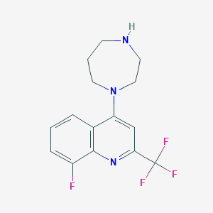 molecular formula C15H15F4N3 B3042258 1-[8-Fluoro-2-(trifluoromethyl)quinol-4-yl]homopiperazine CAS No. 541539-71-3