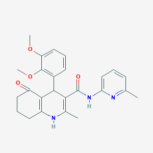 molecular formula C25H27N3O4 B304230 4-(2,3-dimethoxyphenyl)-2-methyl-N-(6-methylpyridin-2-yl)-5-oxo-1,4,5,6,7,8-hexahydroquinoline-3-carboxamide 