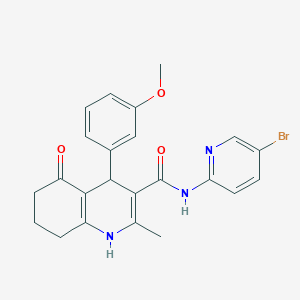molecular formula C23H22BrN3O3 B304238 N-(5-bromopyridin-2-yl)-4-(3-methoxyphenyl)-2-methyl-5-oxo-1,4,5,6,7,8-hexahydroquinoline-3-carboxamide 