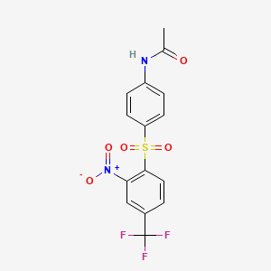 molecular formula C15H11F3N2O5S B3042387 N-[4-[2-nitro-4-(trifluoromethyl)phenyl]sulfonylphenyl]acetamide CAS No. 60516-03-2