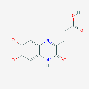 molecular formula C13H14N2O5 B030424 3-(6,7-Dimethoxy-3-oxo-3,4-dihydro-quinoxalin-2-YL)-propionic acid CAS No. 99208-26-1