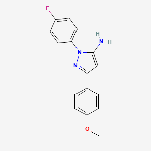 molecular formula C16H14FN3O B3042425 1-(4-Fluorophenyl)-3-(4-methoxyphenyl)-1H-pyrazol-5-amine CAS No. 618098-15-0
