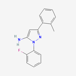 molecular formula C16H14FN3 B3042428 1-(2-Fluorophenyl)-3-(2-methylphenyl)-1H-pyrazol-5-amine CAS No. 618098-42-3