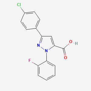 molecular formula C16H10ClFN2O2 B3042436 3-(4-chlorophenyl)-1-(2-fluorophenyl)-1H-pyrazole-5-carboxylic acid CAS No. 618102-55-9