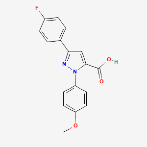 molecular formula C17H13FN2O3 B3042441 3-(4-Fluorophenyl)-1-(4-methoxyphenyl)-1H-pyrazole-5-carboxylic acid CAS No. 618102-75-3