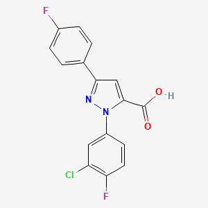 molecular formula C16H9ClF2N2O2 B3042442 1-(3-Chloro-4-fluorophenyl)-3-(4-fluorophenyl)-1H-pyrazole-5-carboxylic acid CAS No. 618102-76-4