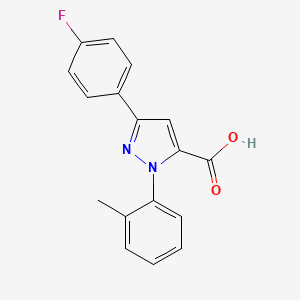 molecular formula C17H13FN2O2 B3042443 3-(4-Fluorophenyl)-1-O-tolyl-1H-pyrazole-5-carboxylic acid CAS No. 618102-79-7