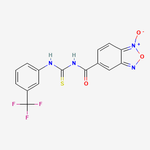 molecular formula C15H9F3N4O3S B3042488 5-[({[3-(Trifluoromethyl)anilino]carbothioyl}amino)carbonyl]-2,1,3-benzoxadiazol-1-ium-1-olate CAS No. 634190-80-0