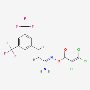 molecular formula C14H7Cl3F6N2O2 B3042551 3-(3,5-Bis(trifluoromethyl)phenyl)-N-((2,3,3-trichloroacryloyl)oxy)acrylimidamide CAS No. 646989-56-2