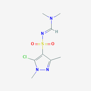 molecular formula C8H13ClN4O2S B3042582 N4-[(dimethylamino)methylidene]-5-chloro-1,3-dimethyl-1H-pyrazole-4-sulphonamide CAS No. 647825-55-6