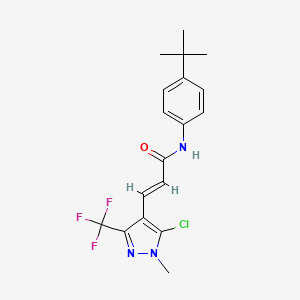 molecular formula C18H19ClF3N3O B3042643 N1-[4-(tert-butyl)phenyl]-3-[5-chloro-1-methyl-3-(trifluoromethyl)-1H-pyrazol-4-yl]acrylamide CAS No. 648859-65-8