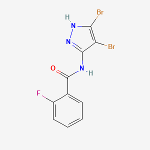 molecular formula C10H6Br2FN3O B3042664 N-(3,4-dibromo-1H-pyrazol-5-yl)-2-fluorobenzamide CAS No. 649578-34-7