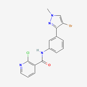 molecular formula C16H12BrClN4O B3042669 N3-[3-(4-bromo-1-methyl-1H-pyrazol-3-yl)phenyl]-2-chloronicotinamide CAS No. 649664-37-9