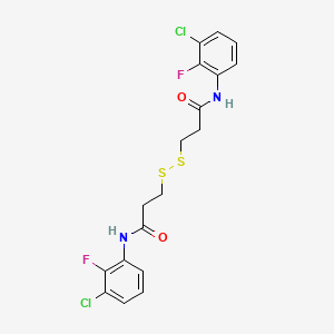 molecular formula C18H16Cl2F2N2O2S2 B3042681 N1-(3-chloro-2-fluorophenyl)-3-{[3-(3-chloro-2-fluoroanilino)-3-oxopropyl]dithio}propanamide CAS No. 650592-34-0