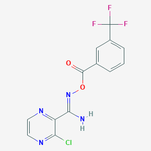 molecular formula C13H8ClF3N4O2 B3042706 O2-[3-(trifluoromethyl)benzoyl]-3-chloropyrazine-2-carbohydroximamide CAS No. 655235-04-4