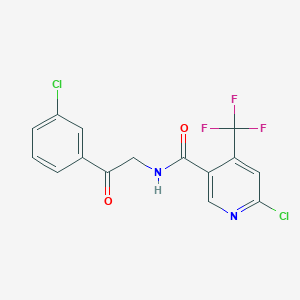 6-chloro-N-[2-(3-chlorophenyl)-2-oxoethyl]-4-(trifluoromethyl)nicotinamide