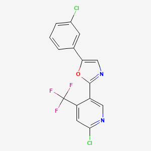 2-Chloro-5-[5-(3-chlorophenyl)-1,3-oxazol-2-yl]-4-(trifluoromethyl)pyridine