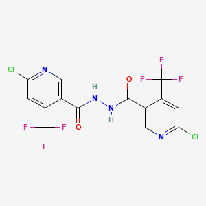 molecular formula C14H6Cl2F6N4O2 B3042837 N'3-{[6-chloro-4-(trifluoromethyl)-3-pyridyl]carbonyl}-6-chloro-4-(trifluoromethyl)pyridine-3-carbohydrazide CAS No. 680214-02-2