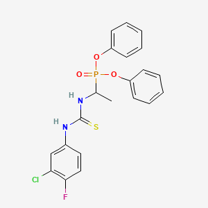 molecular formula C21H19ClFN2O3PS B3042845 diphenyl (1-{[(3-chloro-4-fluoroanilino)carbothioyl]amino}ethyl)phosphonate CAS No. 680214-47-5