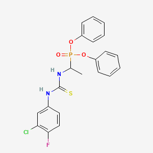 1-(3-Chloro-4-fluorophenyl)-3-(1-diphenoxyphosphorylethyl)thiourea