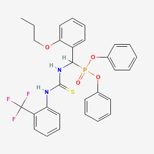 molecular formula C30H28F3N2O4PS B3042846 Diphenyl [(2-propoxyphenyl)({[2-(trifluoromethyl)anilino]carbothioyl}amino)methyl]phosphonate CAS No. 680214-48-6