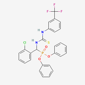 molecular formula C27H21ClF3N2O3PS B3042847 diphenyl [(2-chlorophenyl)({[3-(trifluoromethyl)anilino]carbothioyl}amino)methyl]phosphonate CAS No. 680214-49-7
